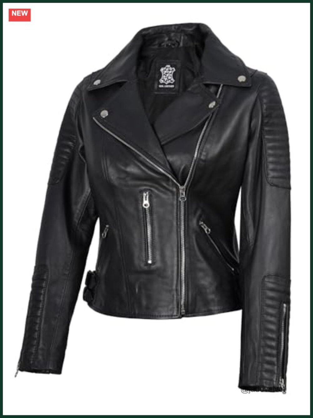 Women's Genuine Lambskin Leather Jacket Asymmetrical Moto Biker Zip